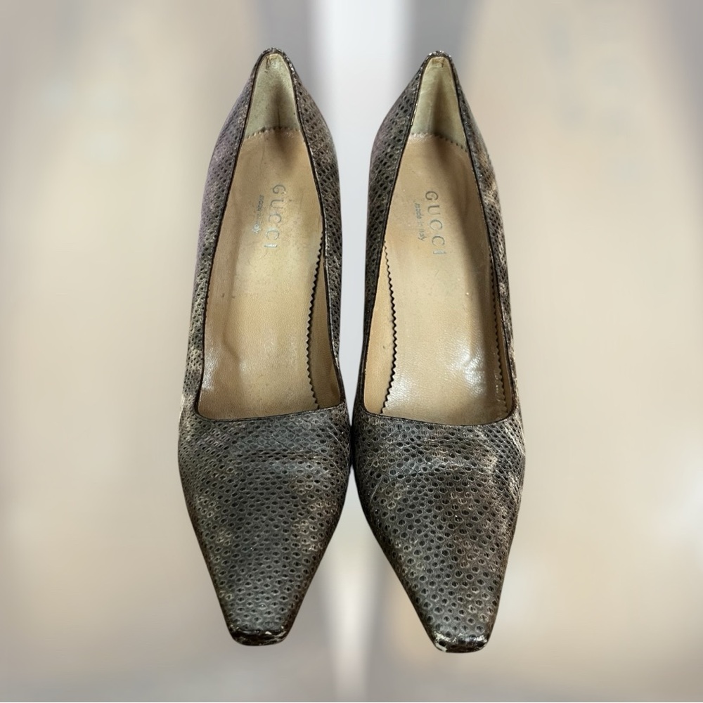 RARE! GUCCI 90s VTG Women’s Snake Skin Heels